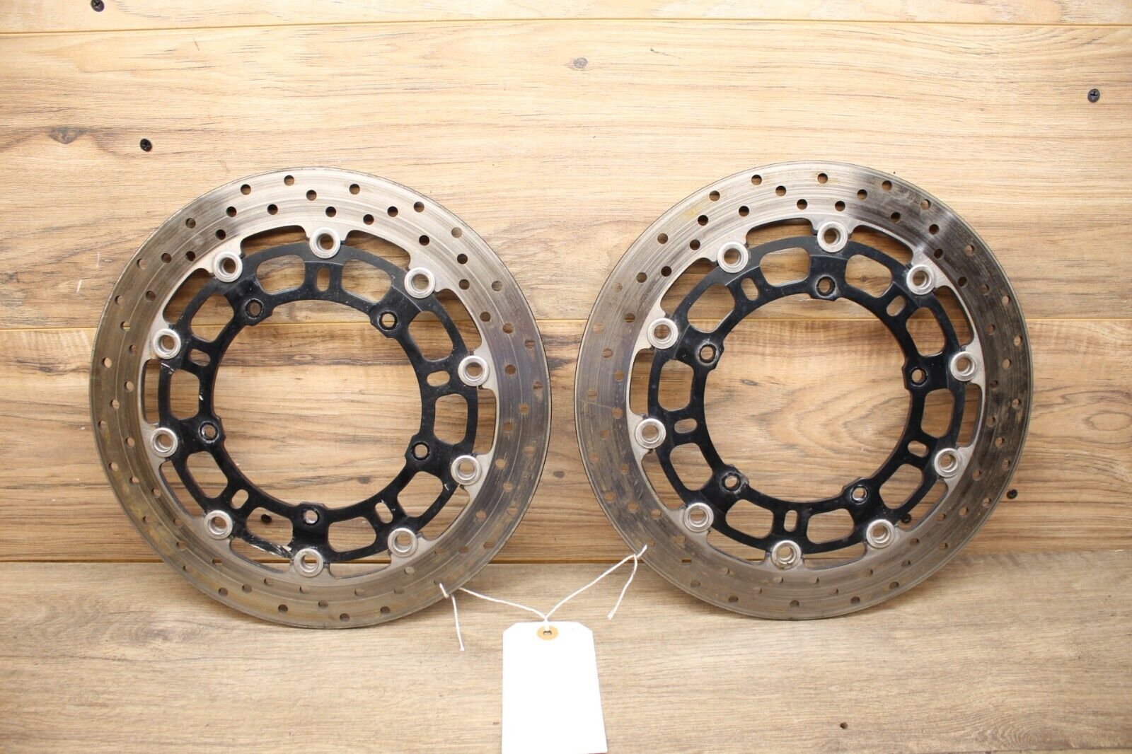 08-16 2015 15 Yamaha YZF R6 R6R FRONT BRAKE ROTOR PAIR ROTORS W BOLTS