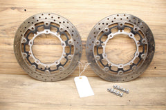 08-16 2015 15 Yamaha YZF R6 R6R FRONT BRAKE ROTOR PAIR ROTORS W BOLTS