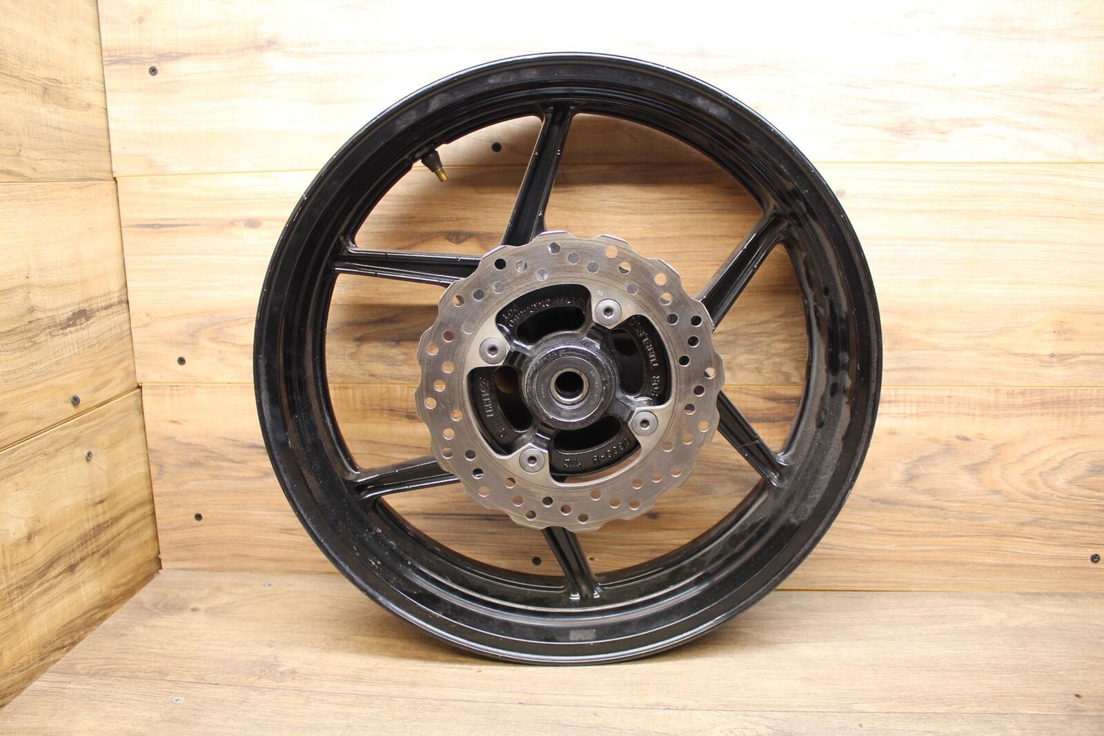 12-16 KAWASAKI NINJA 650R OEM STRAIGHT REAR WHEEL BACK RIM W ROTOR 17x4.5