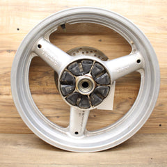 2003 Suzuki SV650 SILVER STRAIGHT REAR WHEEL BACK RIM WHEEL W ROTOR 17/4.50