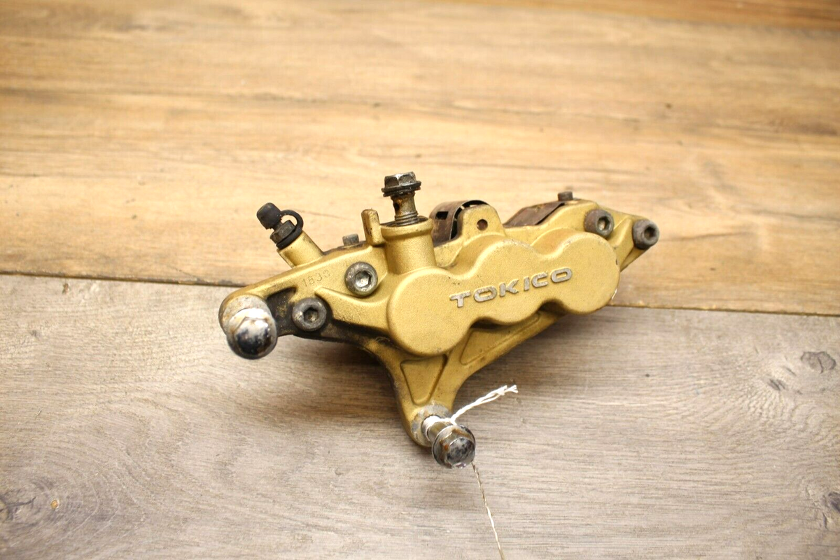 01-05 2002 02 Kawasaki ZRX1200R Gold Front Left Brake Caliper w Bolts